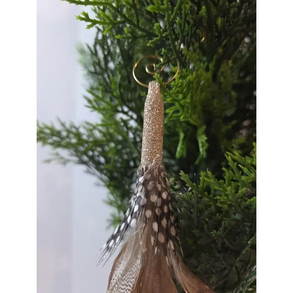 Blown Glass Finial Christmas Ornament Feathered Robert Stanley 9.5